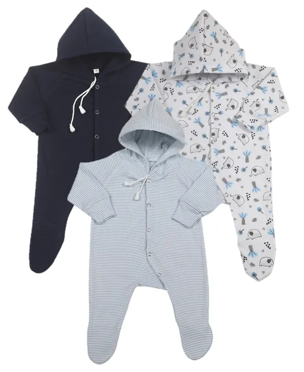Multicolour_Romper_&_Sleepsuit_Set_For_New_Born_Baby_(Pack_Of_3)