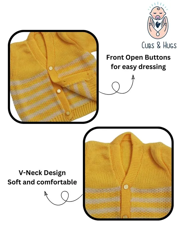 Yellow_Sweater_Front_Open_V_Neck_Stripe_Design_For_Baby