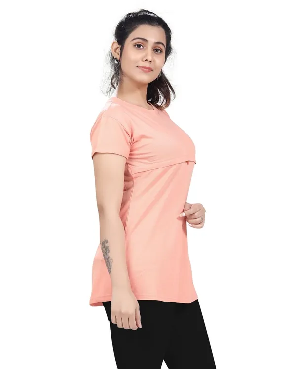 Peach_Cotton_Feeding_Top_Tshirt_For_Women