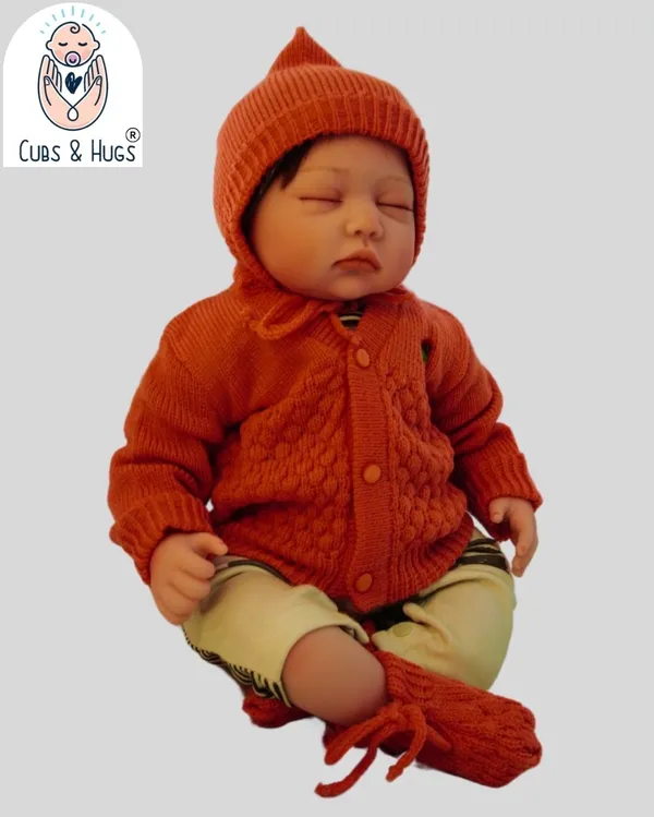 Brown_Front_Open_Embroidery_Sweater_For_New_Born_Baby