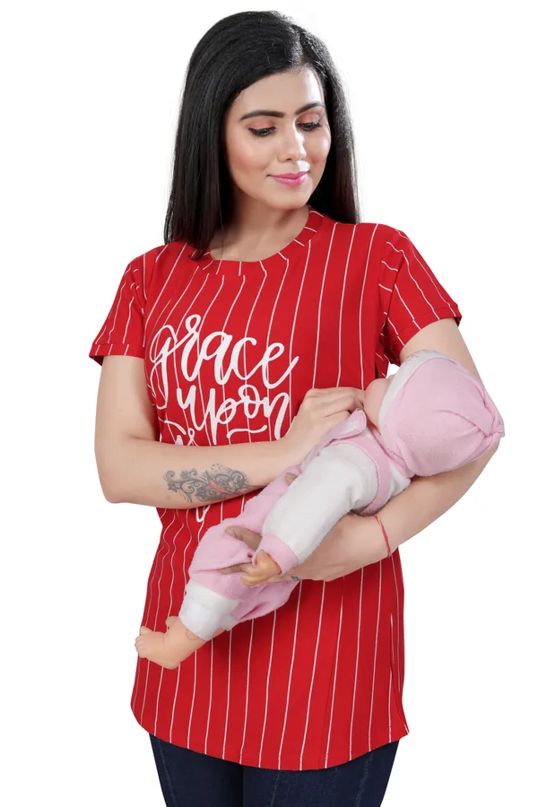 Red_Cotton_Feeding_Top_Tshirt_For_Women