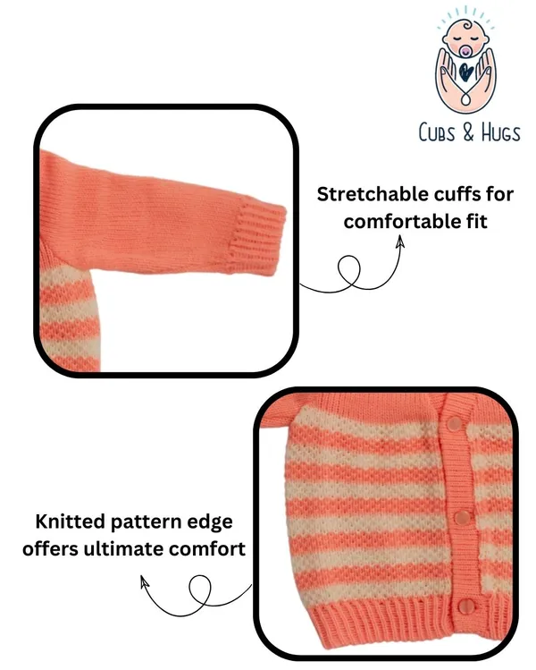 Pink_Sweater_Front_Open_V_Neck_Stripe_Design_For_Baby