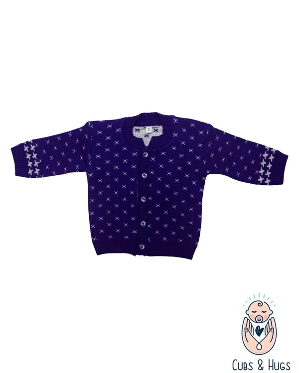 Blue_Woolen_Round_Neck_Cardigan_Sweater_For_Baby_Girls_&_Boys