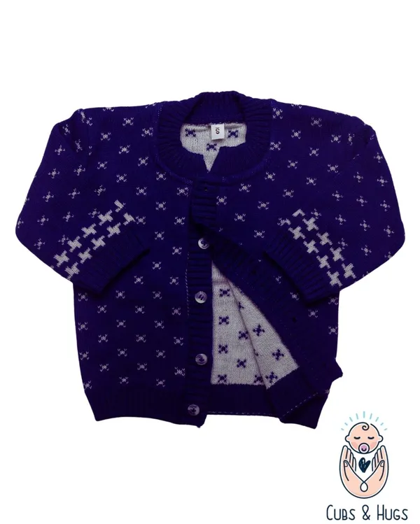 Blue_Woolen_Round_Neck_Cardigan_Sweater_For_Baby_Girls_&_Boys