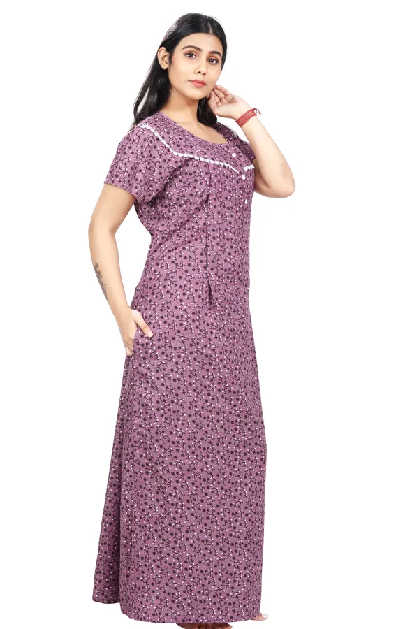 Dark_Pink_Cotton_All_Over_Print_Maternity_Nighty_For_Women