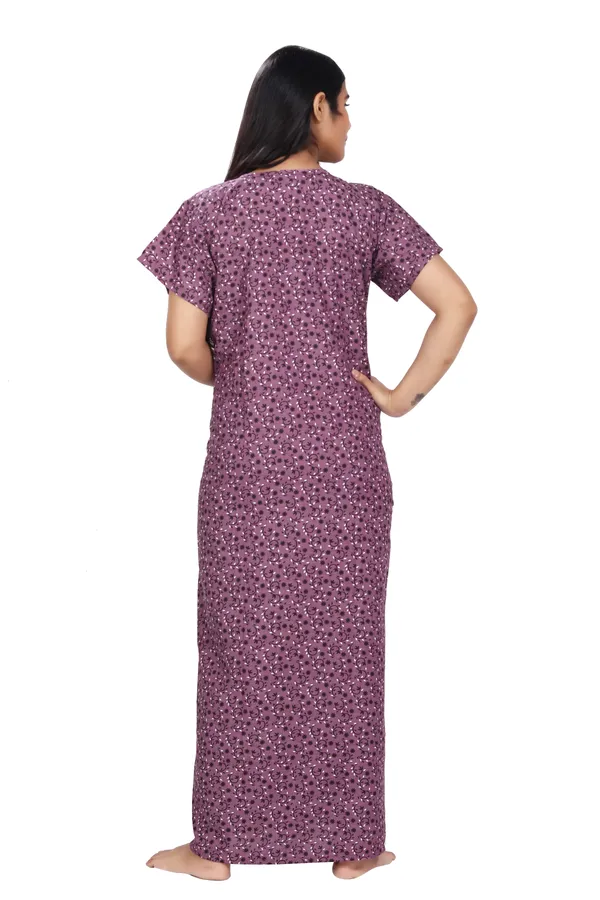 Dark_Pink_Cotton_All_Over_Print_Maternity_Nighty_For_Women
