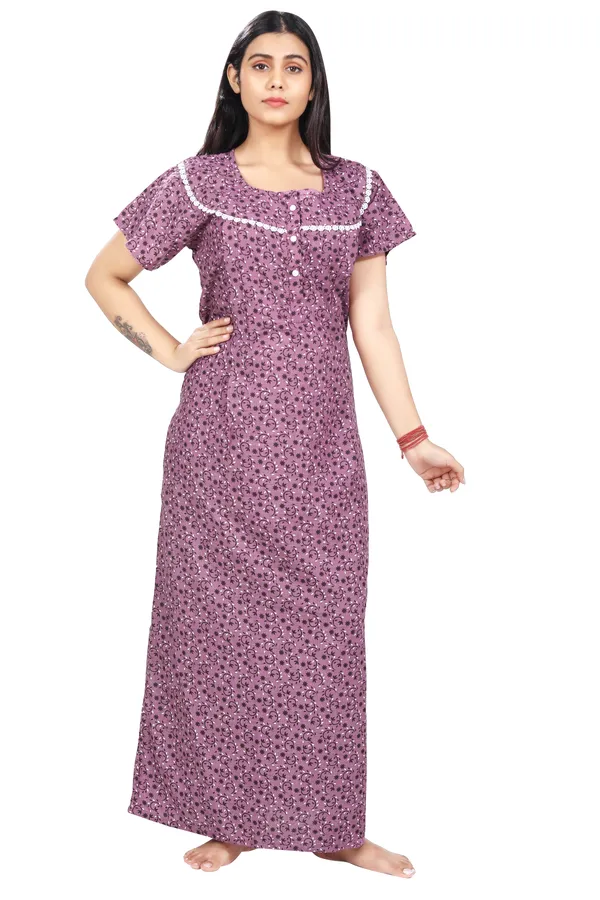 Dark_Pink_Cotton_All_Over_Print_Maternity_Nighty_For_Women