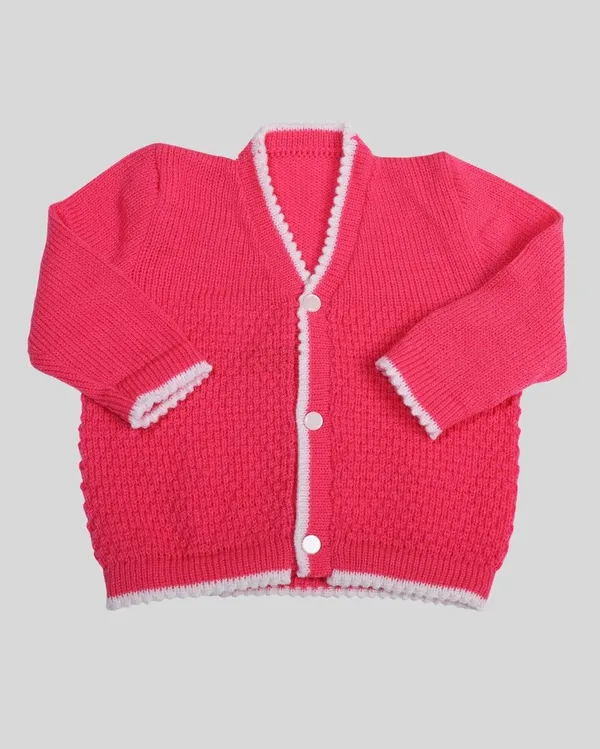 Pink_Sweater_Front_Open_V_Neck_Coat_For_Baby