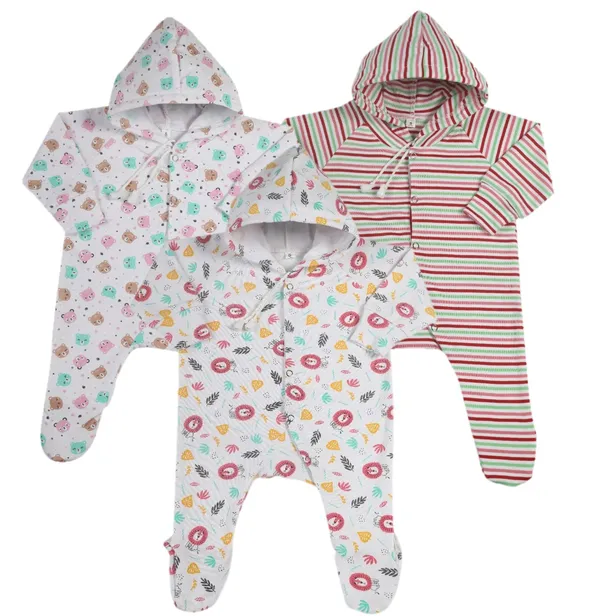 Multicolour_Romper_&_Sleepsuit_Set_For_New_Born_Baby_(Pack_Of_3)