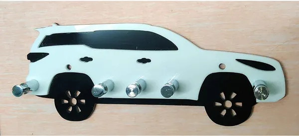 Blue_Key_Holder/Hook/Stand/Hanger_Car_Desine_Like_Fortuner_Type_Key_Stand_Acrylic_22_Cm_Lenth_Acrylic_Key_Holder_(5_Hooks)