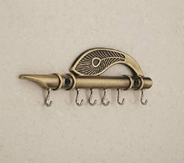 6_Copper_Hooks_Yellow_Key_Holder