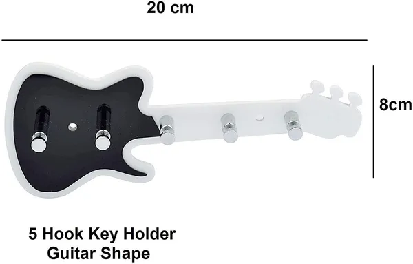 White_Acrylic_Guitar_Acrylic_Key_Holder_(5_Hooks)