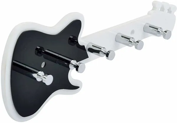 White_Acrylic_Guitar_Acrylic_Key_Holder_(5_Hooks)