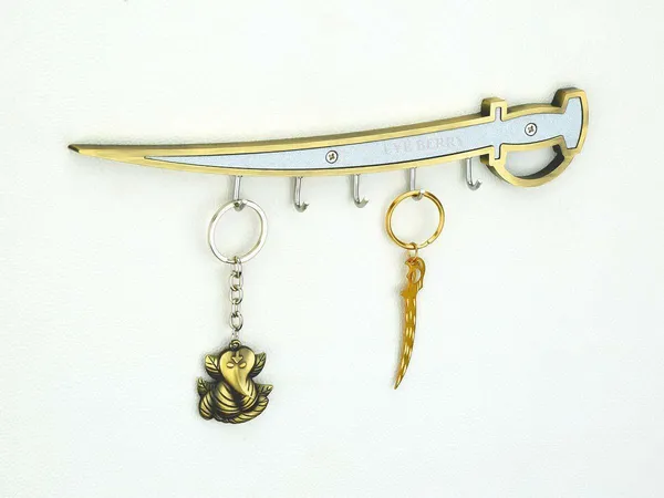 5_Yellow_Aluminum_Hooks_Key_Holder