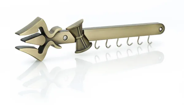 Multicolor_Trishul_Key_Stand_Brass_Antiq_Nickel,_Brass_Key_Holder_(6_Hooks)