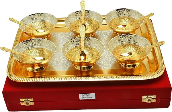 Set_Of_13_Silver_And_Gold_Plated_Royal_Bowl_Set_|_6_Bowl_with_6_Spoon_And_1_Tray