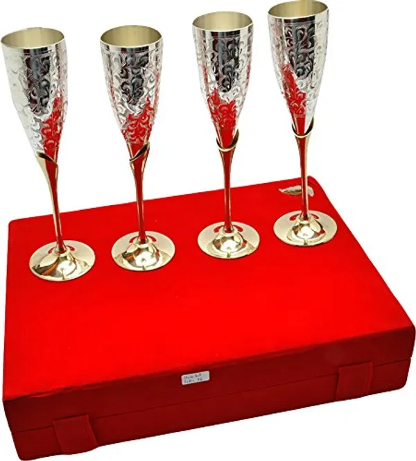 Silver_Plated_Brass_Wine_Goblet/Wine_Glasses_Set_(Set_Of_4_Wine_Glass)