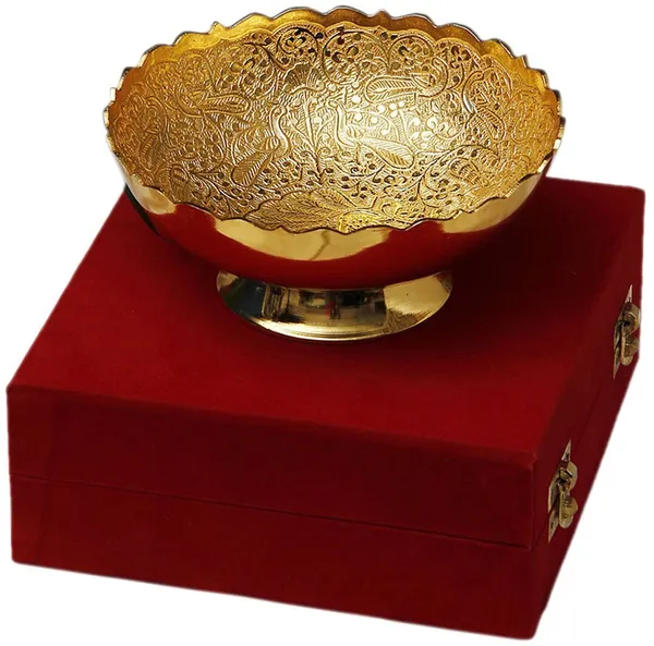 Gold_Plated_Pure_Brass_Bowl_Set_With_Red_Velvet_Gift_Box