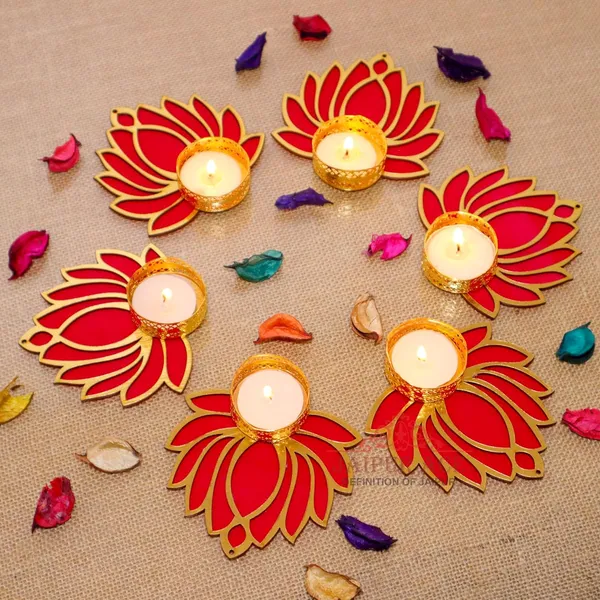 Set_of_6_Traditional_Handmade_Lotus_Candle_Holder_Rangoli_Tealight/Diya/Candles_Set_For_Home_Decoration