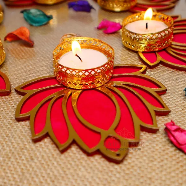 Set_of_6_Traditional_Handmade_Lotus_Candle_Holder_Rangoli_Tealight/Diya/Candles_Set_For_Home_Decoration
