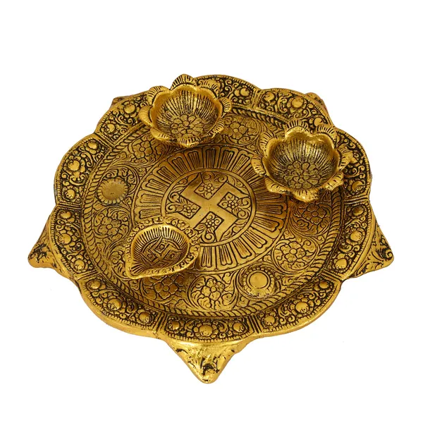 Gold_Plated_Pooja_Thali_With_Diya_For_Home_Temple