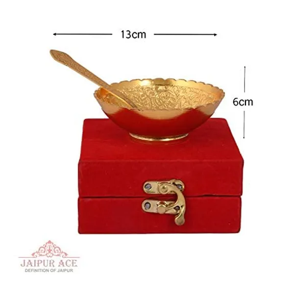 Silver_and_Gold_Plated_Bowl_Set_(Bowl_with_Spoon)_in_Red_Velvet_Box_3.5_Inch_Diameter