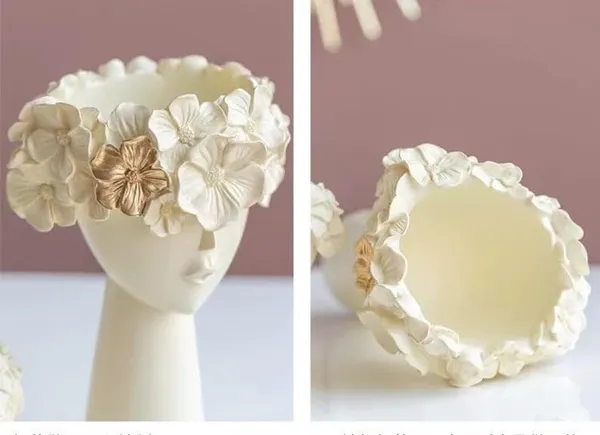 White_Multi_Female_Lady_Head_Face_Resin