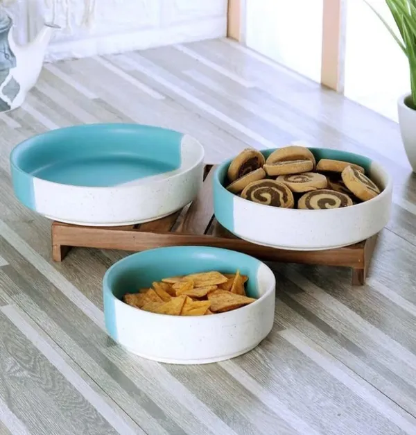 Set_Of_3_Blue_Handmade_Ceramic_Stylish_Premium_Bowl/Salad_Tray_Microwave_Dishwasher_Safe