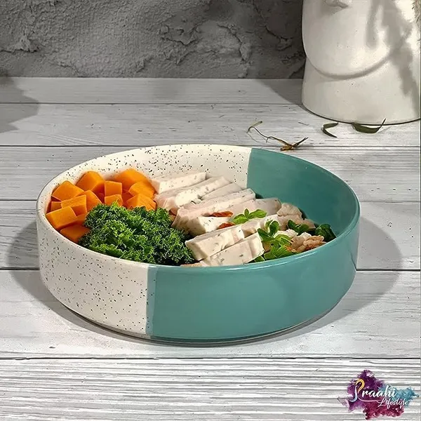 Set_Of_3_Blue_Handmade_Ceramic_Stylish_Premium_Bowl/Salad_Tray_Microwave_Dishwasher_Safe