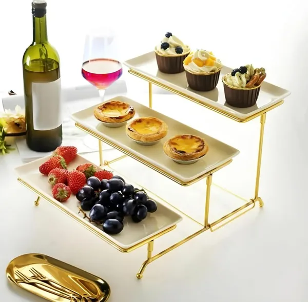 Gold_Metal_Snacks_Organizer_Buffet_Server_Gold_And_White,_Round,_Plated_Round_Tea_Break_Display_Pastry_Rack_Three_Tier_Snack_Shelf_Banquet_Cold_Meal_And_White