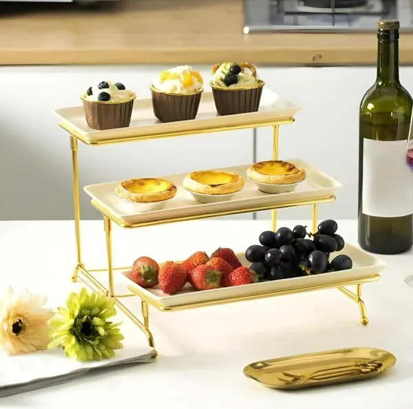 Gold_Metal_Snacks_Organizer_Buffet_Server_Gold_And_White,_Round,_Plated_Round_Tea_Break_Display_Pastry_Rack_Three_Tier_Snack_Shelf_Banquet_Cold_Meal_And_White