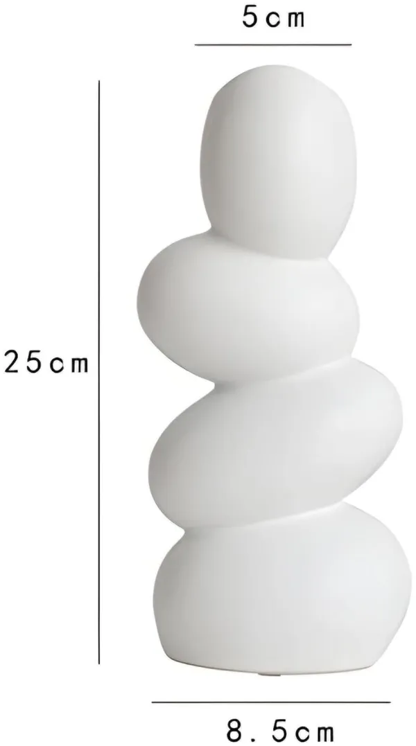 White_Flower_Vase_Vases_For_Home_Decor-_Flower_Vases_Home_Decor-_Flower_Vase_Big_Size-_Ceramic_Vase-_Vase_For_Living_Room,Waterproof_Matte_Finish,Wave_Shape,6_Inches