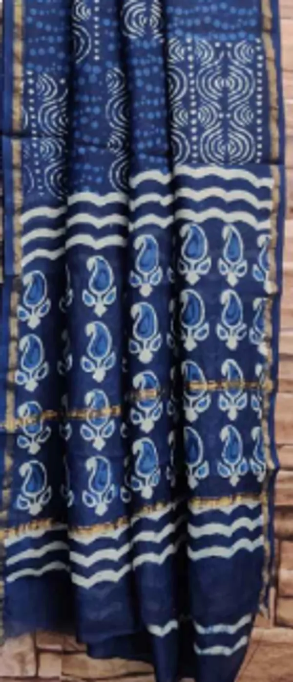 Hand_Printed_Indigo__Taditional_Block_Print_Chanderi_Silk_Suit_For_Women