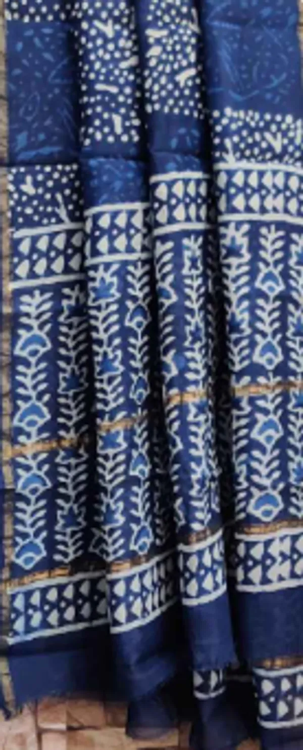Hand_Printed_Indigo__Taditional_Block_Print_Chanderi_Silk_Suit_For_Women
