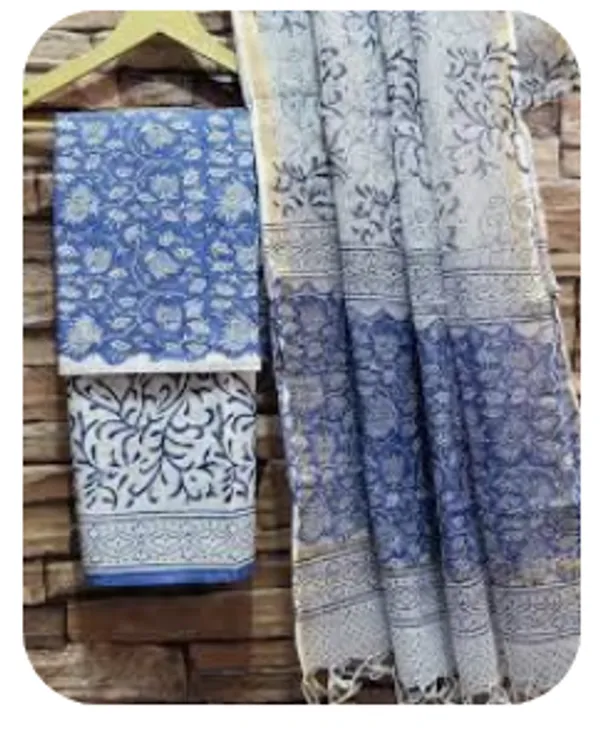 Hand_Printed_Blue_Taditional_Elegant_Cotton_Suit_With_Kota_Dupatta_For_Women