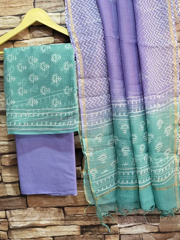 Hand_Printed_Multicolor_Taditional_&_Elegant_Booti_Print_Kota_Doria_Suit_For_Women