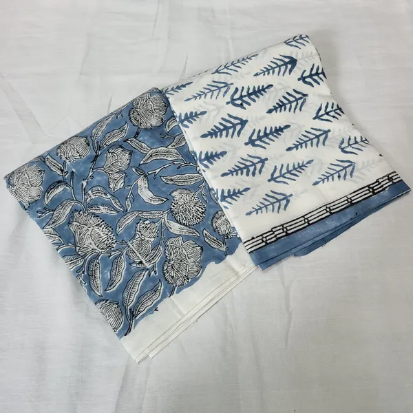 Hand_Printed_Blue_&_White_Taditional_Elegant_Cotton_Suit_With_Mulmul_Dupatta_For_Women