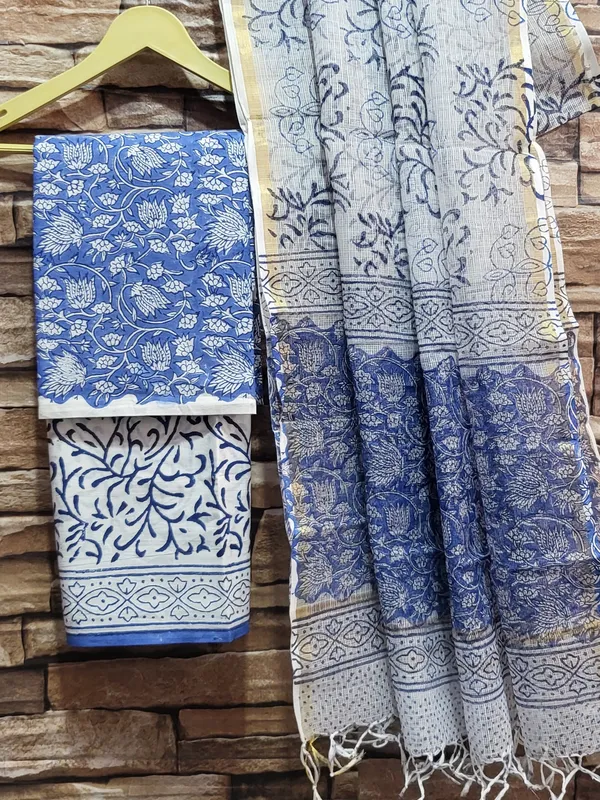 Hand_Printed_Blue_Taditional_Elegant_Cotton_Suit_With_Kota_Dupatta_For_Women