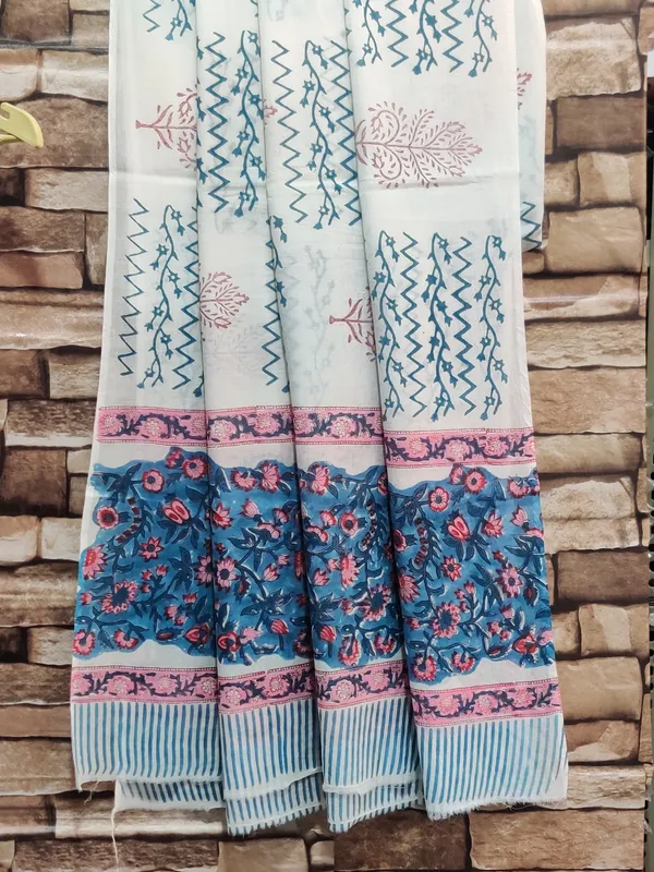 Hand_Printed_Light_Blue_Flower_Cotton_Suit_Set_With_Mulmul_Duptta