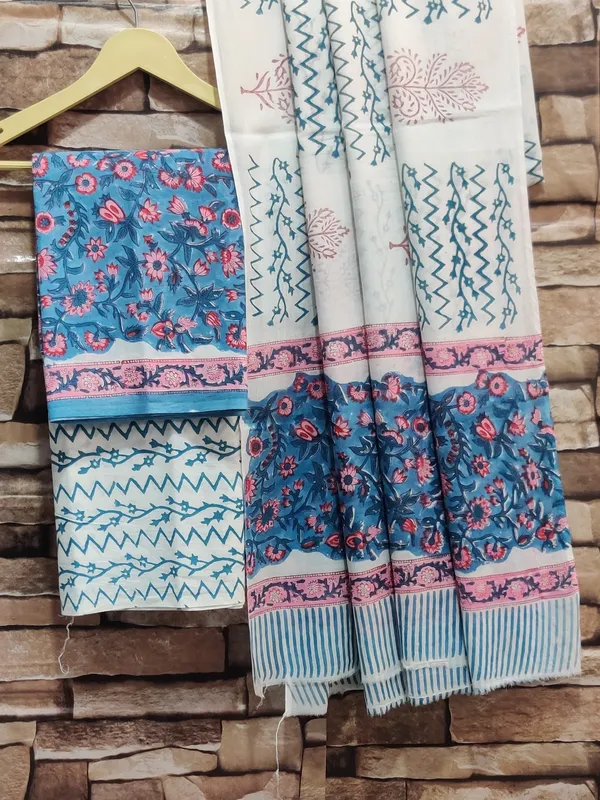 Hand_Printed_Light_Blue_Flower_Cotton_Suit_Set_With_Mulmul_Duptta