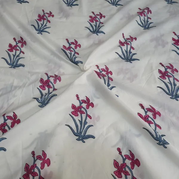 Hand_Printed_White_Hand_Block_Rapid_Print_Cotton_Fabric_For_Women