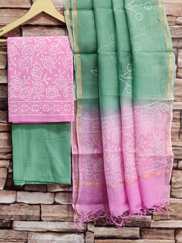 Hand_Printed_Pink__Taditional_Elegant_Jaal_Print_Cotton_Suit_With_Kota_Dupatta_For_Women