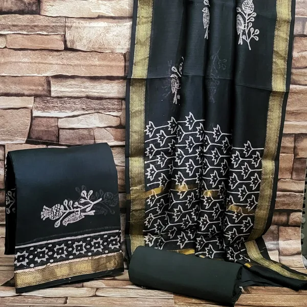 Hand_Printed_Black_Hand_Block_Print_Maheshwari_Silk_Suit_For_Women