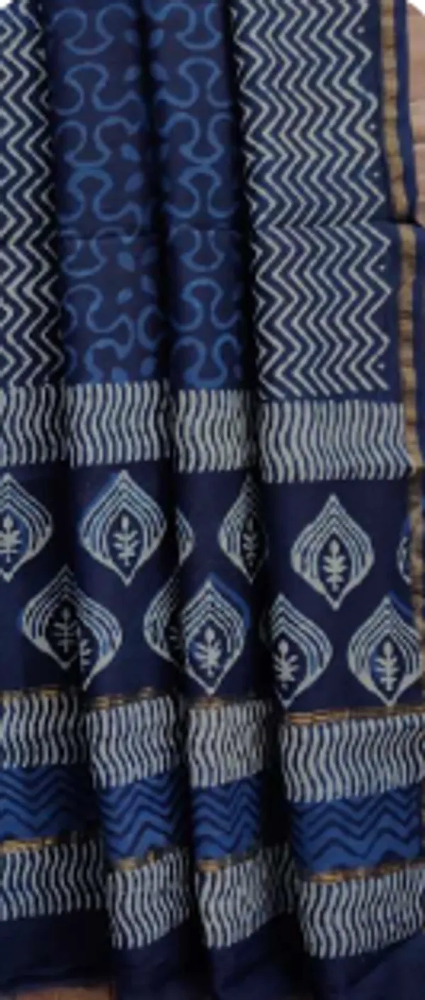 Hand_Printed_Indigo__Taditional_Block_Print_Chanderi_Silk_Suit_For_Women