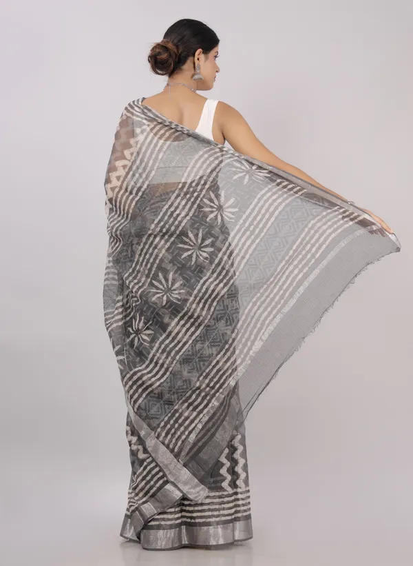 Hand_Printed_Grey_Taditional_Vibrant_Print_Kota_Doria_Saree_For_Women
