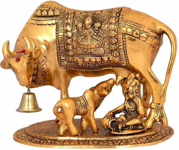 Golden_Metal_Krishna_Idol_With_Kamdhenu_Cow_With_Calf_Statue_For_Home_Decor_Gift_Item_Decorative_Showpiece
