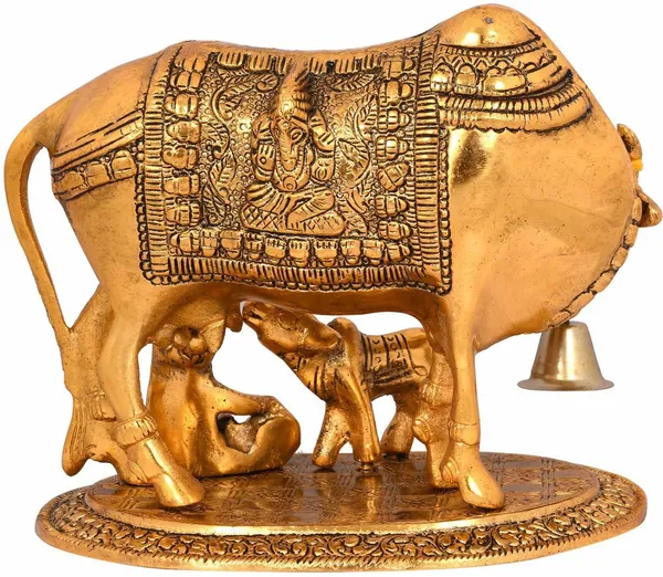 Golden_Metal_Krishna_Idol_With_Kamdhenu_Cow_With_Calf_Statue_For_Home_Decor_Gift_Item_Decorative_Showpiece