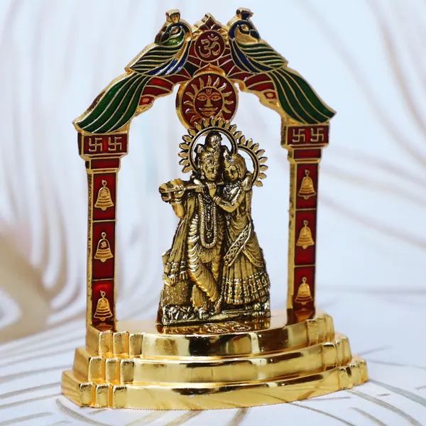Golden_Metal_Radha_Krishna_Playing_Flute_Idol_Murti_Decorative_Showpiece