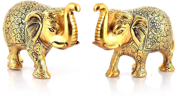 Golden_Metal__Elephant_Pair_Of_2_For_Home_And_Office_Decorative_Showpiece
