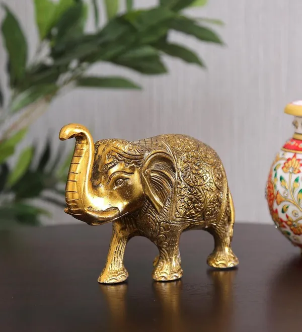 Golden_Metal__Elephant_For_Home_And_Office_Decorative_Showpiece